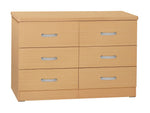 Better Home Products 616859965638 Megan Wooden 6 Drawer Double Dresser In Beech