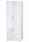 Better Home Products NW108-M-WHT Wardrobe With Mirror & Drawers In White