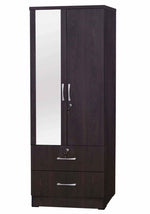 Better Home Products NW108-M-TOB Grace Armoire Wardrobe With Mirror & Drawers In Tobacco