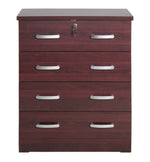 Better Home Products 673400596352 Cindy 4 Drawer Chest Wooden Dresser With Lock In Mahogany