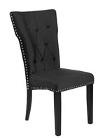 Better Home Products 673400595812 La Costa Velvet Tufted Dining Chair Set Of 2 In Black