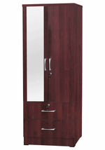 Better Home Products NW108-M-MAH Wardrobe With Mirror & Drawers In Mahogany