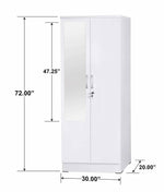 Harmony Two Door Armoire Wardrobe With Mirror In White