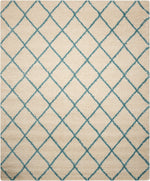 Nourison Brisbane Contemporary Ivory/Aqua Area Rug
