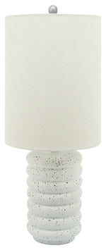 Sagebrook Home 50681-01 Ceramic, 22" Ridged Table Lamp, White