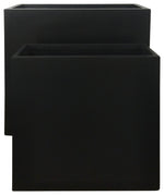 Sagebrook Home 16860-01 Resin, Set of 2 24/32" Rectangular Planters, Black