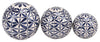 Sagebrook Home 16551-05 Ceramic Set of 3 Abstract Orbs, 4/5/6" Blue