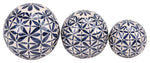 Sagebrook Home 16551-05 Ceramic Set of 3 Abstract Orbs, 4/5/6" Blue