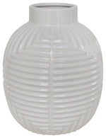 Sagebrook Home 13440-06 Ceramic 10" Tribal Vase, White