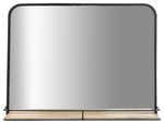 Sagebrook Home 16765-03 Metal, 24"x18" Mirror with Folding Shelf, Black/Brown
