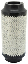 Sagebrook Home 16498-01 Resin 14" Chevron Vase, Black/White