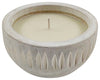 Sagebrook Home 80126-03 Wood 6" Aztec Bowl Candle, White 9oz