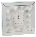 Sagebrook Home 13229-03 Mirrored 10" Table Clock, Silver