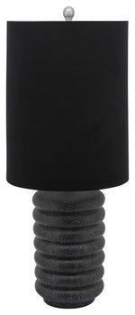 Sagebrook Home 50681-02 Ceramic 22" Ridged Table Lamp, Black