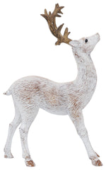 Sagebrook Home 16552-03 Resin, 12" Standing Reindeer Deco, White Wash