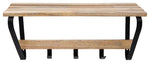 Sagebrook Home 16006 Metal, 20" 2-Tier Wall Shelf with Hooks, Brown