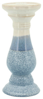 Sagebrook Home 13900-21 Ceramic 10" Candle Holder, Sky Blue