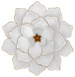 Sagebrook Home 15808-03 Metal 20" Multicolor-Layer Flower Wall Deco, White/Gold