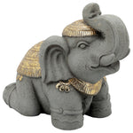 Sagebrook Home 16171-01 Resin, 14" Kneeling Elephant, Gray