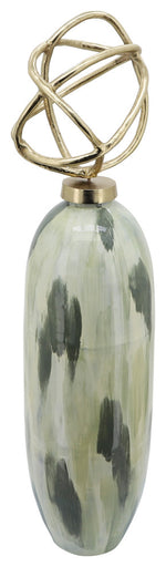 Sagebrook Home 16799-01 Glass, 38" Vase with Orb Top, Green