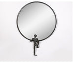 Sagebrook Home 16588-01 Metal, 24", Mirror With Man Deco, Black