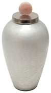 Sagebrook Home 15533-02 21" Glass Vase with Blush Knob, Silver
