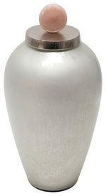 Sagebrook Home 15533-02 21" Glass Vase with Blush Knob, Silver