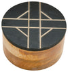 Sagebrook Home 16855-02 Wood, 6" Round Box With Black Marble Top, Brown