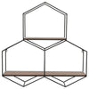 Sagebrook Home 16624 Metal/Wood, 31" Hexagon Wall Shelf, Black/Brown