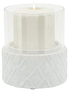 Sagebrook Home 15779-04 White Ceramic /Glass 5" Pillar Holder, Diamond
