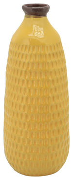 Sagebrook Home 13922-15 16" Dimpled Vase, Yellow