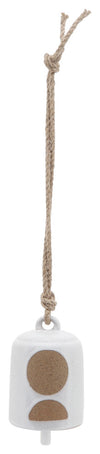 Sagebrook Home 16778-01 Ceramic, 4" Hanging Bell Circles, White/Beige