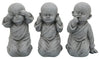 Sagebrook Home 16245 Resin, Set of 3 10" Baby Monks, Gray