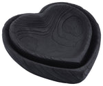 Sagebrook Home 16568-02 Wood, Set of 2, 9"/10" Heart Bowls, Black