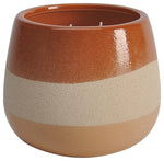 Sagebrook Home 80160-02 Ceramic, 6" Scented Candle, Orange 25oz