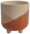 Sagebrook Home 80161-02 Ceramic 6" Scented Candle Footed, Orange 16oz