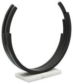 Sagebrook Home 16398 Metal, 14" Breve With Marble Base, Black