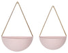 Sagebrook Home 13878-04 Set of 2 Metal Half Moon Wall Planters, Pink