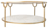 Sagebrook Home 16688-01 Marble, 39" Coffee Table, White/Gold