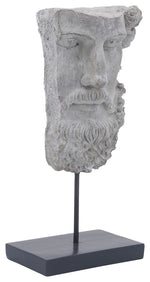 Sagebrook Home 16893-01 Resin, 18" Half Face On Stand, Gray