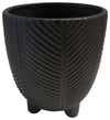 Sagebrook Home 16713-02 Porcelain, 6" Footed Planter, Black
