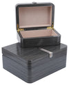 Sagebrook Home 16787 Wood, Set of 2 7/9" Box With Metal Clasp, Gray