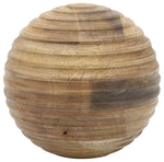 Sagebrook Home 16161-01 8" Wooden Orb with Ridges, Natural