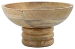 Sagebrook Home 16160 Wood, 11" Round Tray With Base, Natural