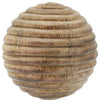 Sagebrook Home 16161-03 4" Wooden Orb With  Ridges, Natural