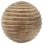 Sagebrook Home 16161-03 4" Wooden Orb With  Ridges, Natural