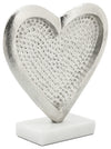 Sagebrook Home 16360 Metal, 9" Heart On Marble Base, Silver