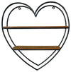 Sagebrook Home 16068-01 Metal/Wood 20" Heart Shaped Wall Shelf, Brown