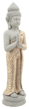 Sagebrook Home 16743-01 Resin, 24" Standing Buddha, Gray/Gold