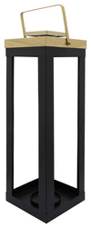 Sagebrook Home 15646-01 23" Metal Lantern With  Gold Handles, Black